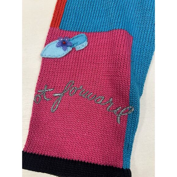 Colorful Cardigan Christina Rotelli Women’s Size Large Vintage “I Love Shopping” - Picture 9 of 15